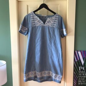 Madewell Embroidered Chambray Sundress
